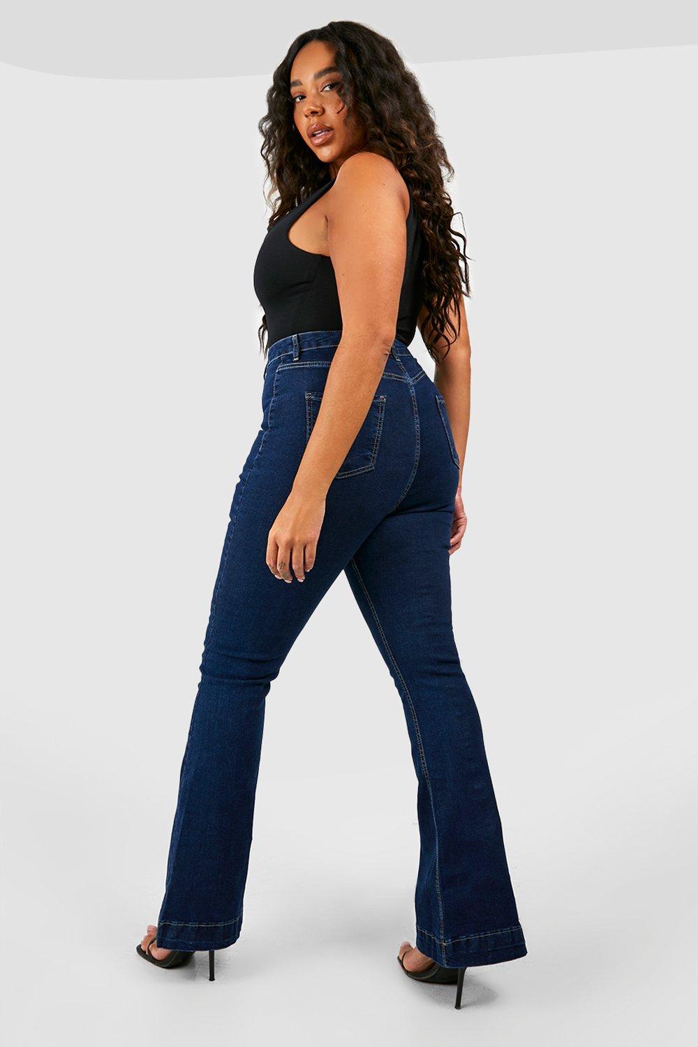 Cheap bell bottom hot sale jeans plus size